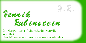 henrik rubinstein business card